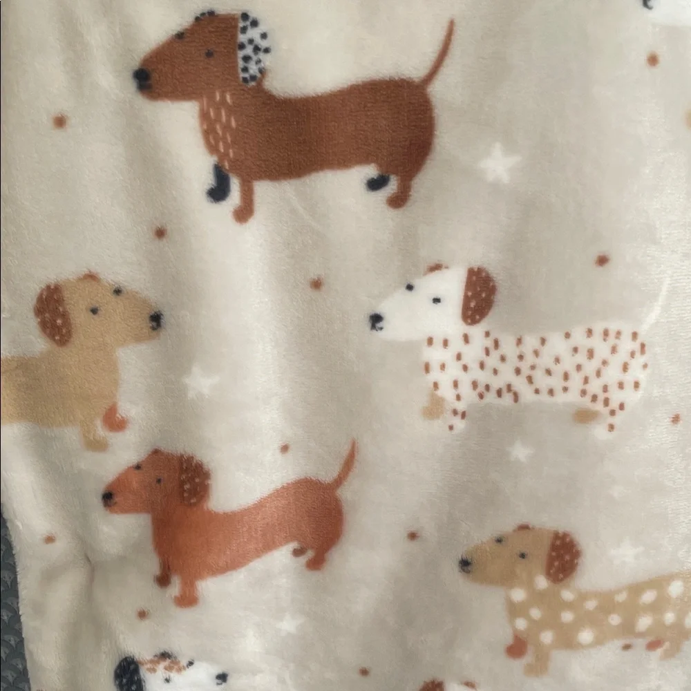 Throw blanket with an adorable dachshunds. Medium weight super soft. - Picture 4 of 5